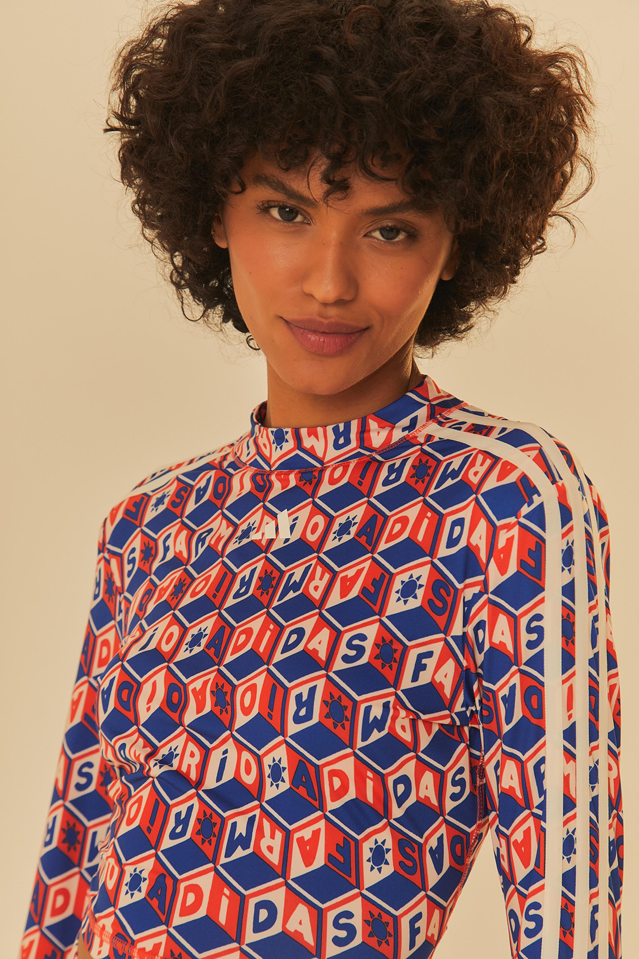 Conjunto Cropped Adidas Manga Longa Logomania 3