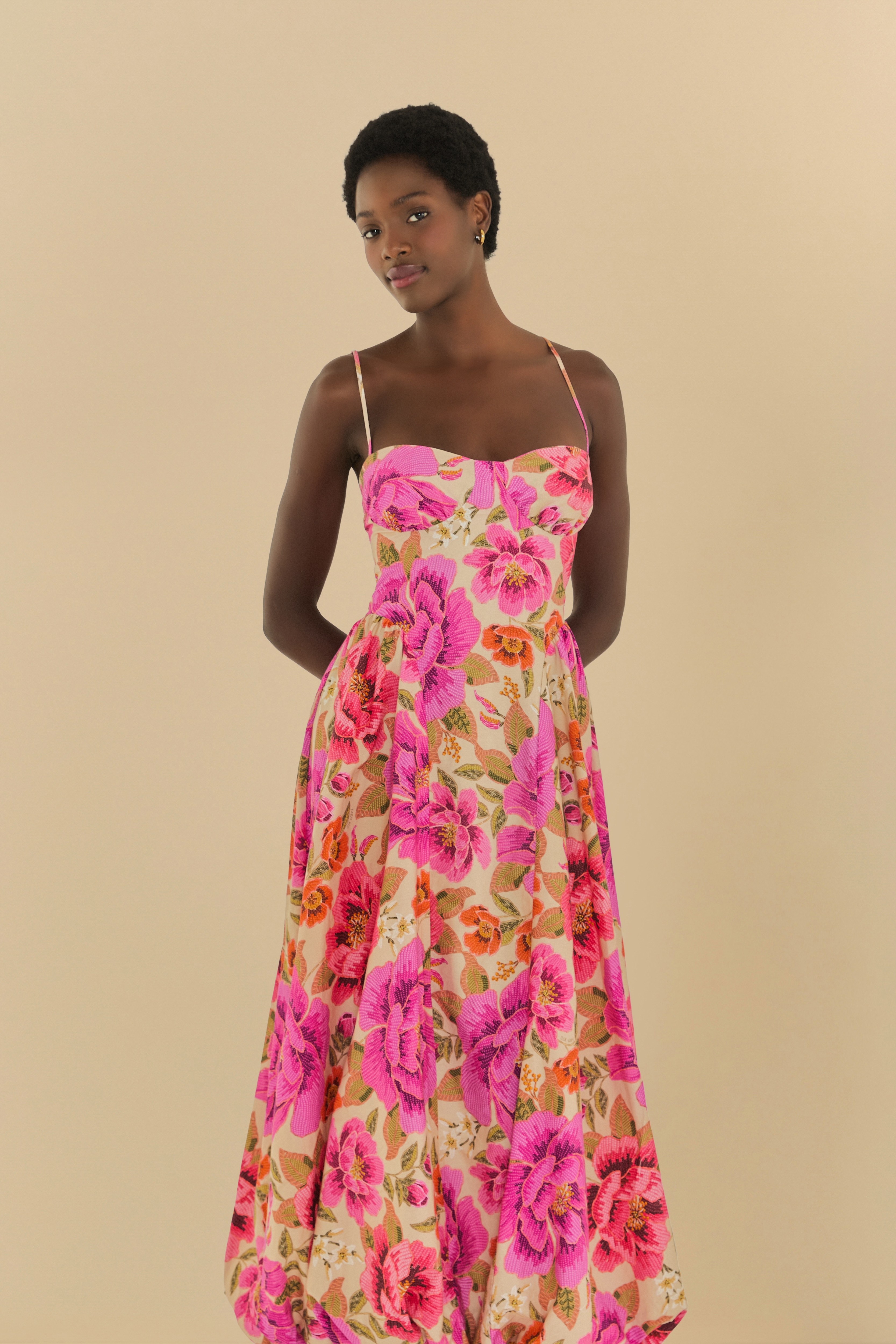 Vestido Longo Balonê Estampado Izabel 2