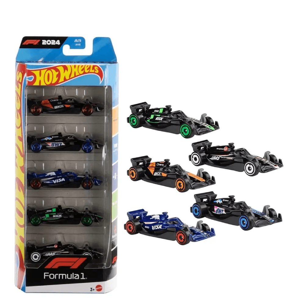 Hot Wheels Pacote com 5 Carros Fórmula 1 - Mattel 1