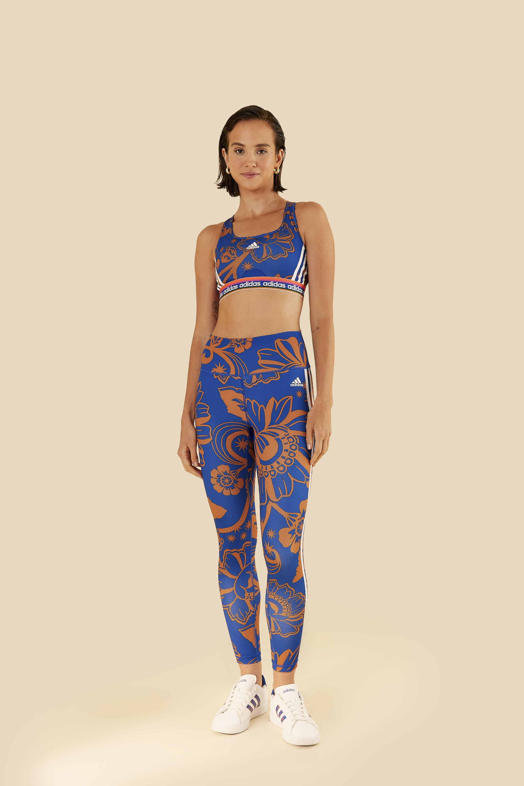 Conjunto Adidas Estampada Boho Flower Royal 1