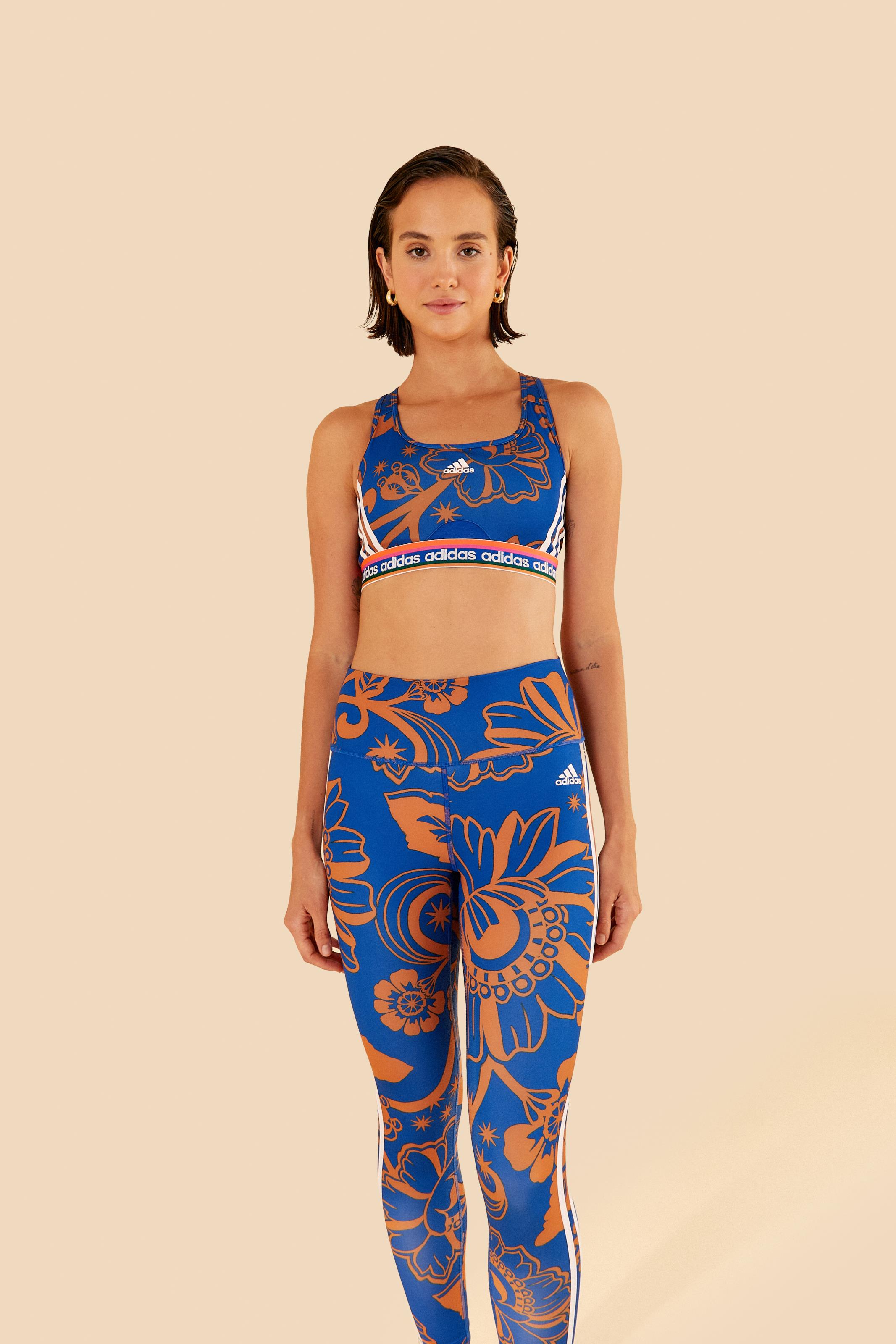 Conjunto Adidas Estampada Boho Flower Royal 2
