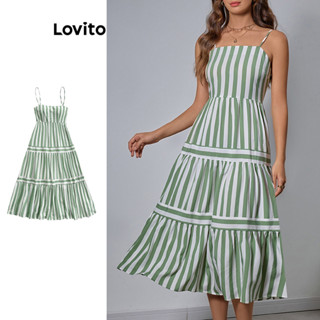 Lovito Vestido Elegante Vestido Listrado 1