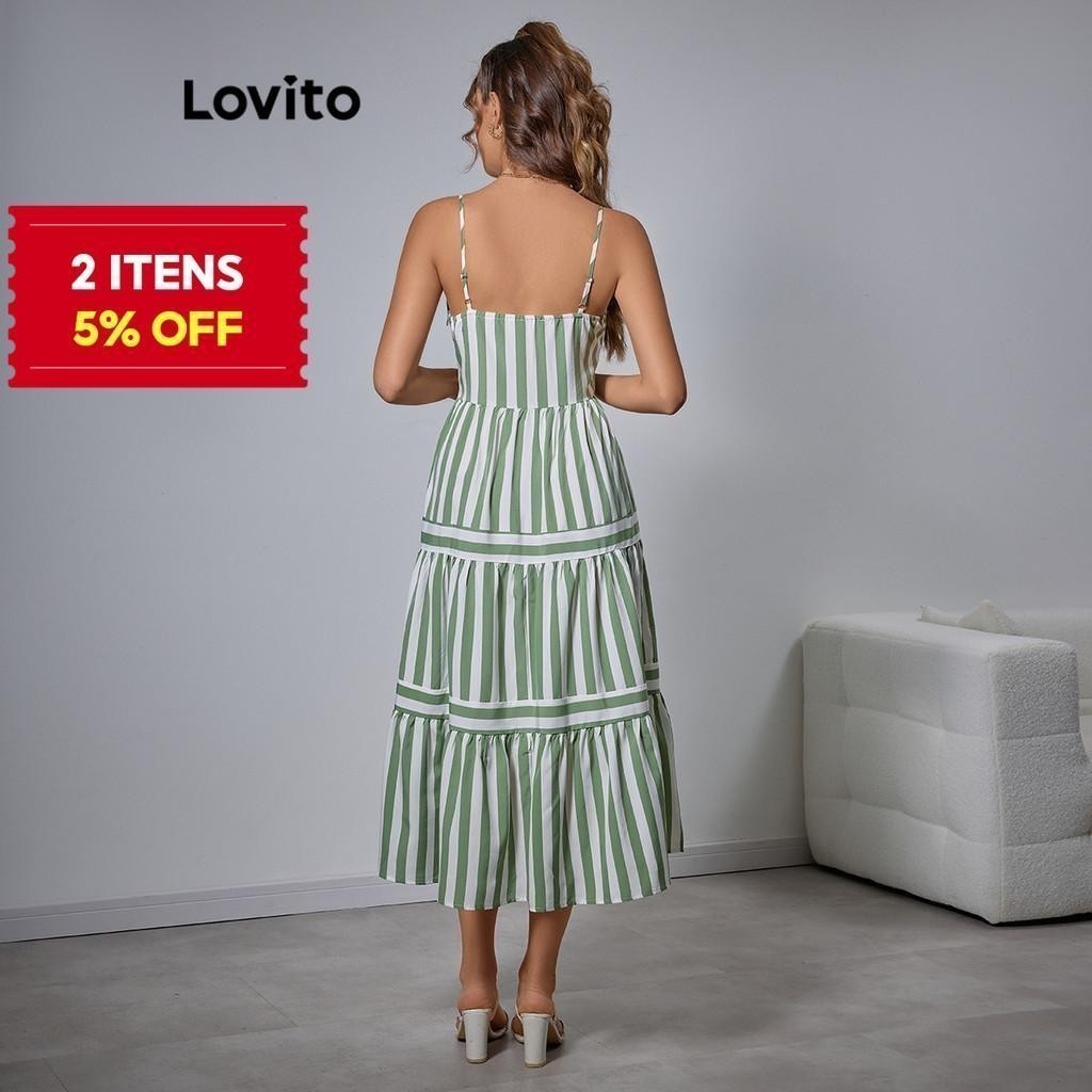 Lovito Vestido Elegante Vestido Listrado 3