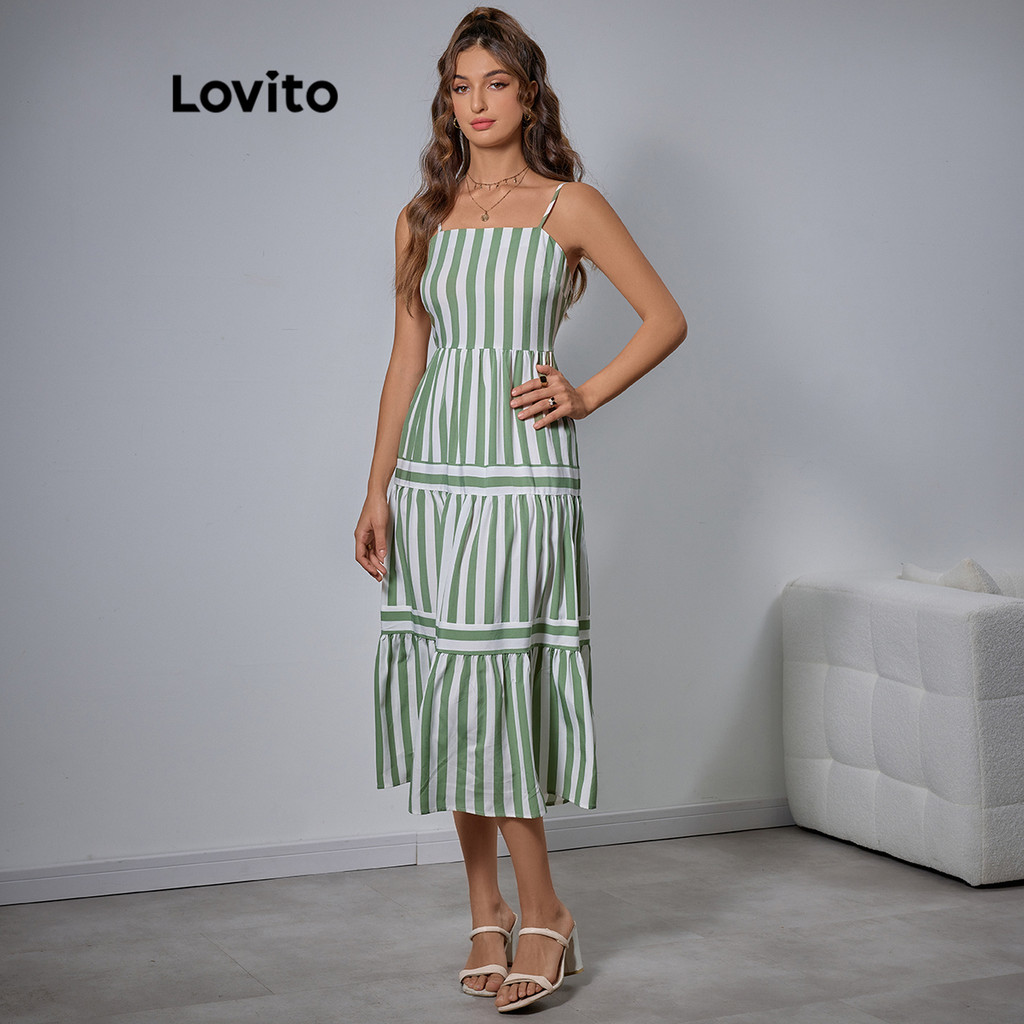 Lovito Vestido Elegante Vestido Listrado 2