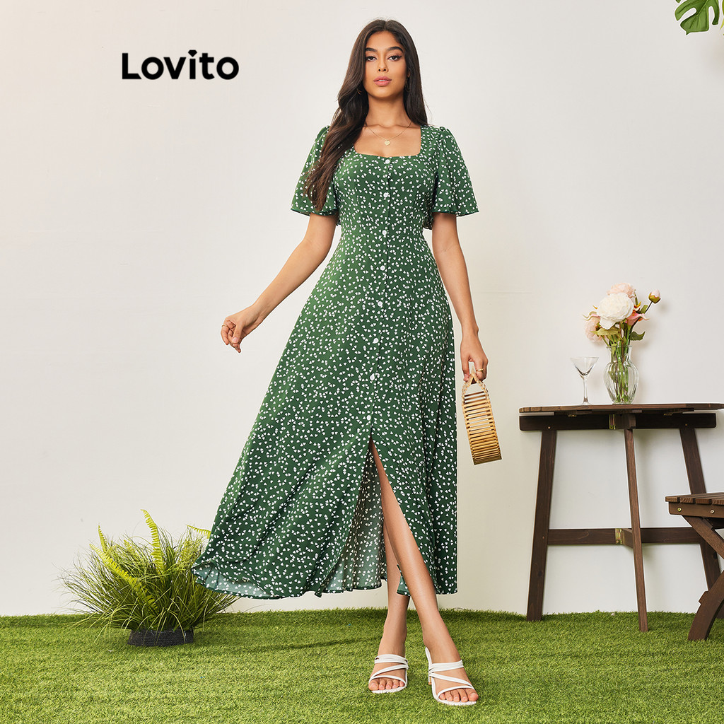 Lovito Casual Vestido Feminino Floral com Zíper 1