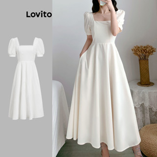 Lovito Vestido Elegante Bolso Vestido De Baile Com Gola Quadrada 1