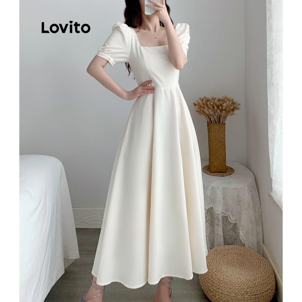 Lovito Vestido Elegante Bolso Vestido De Baile Com Gola Quadrada 2