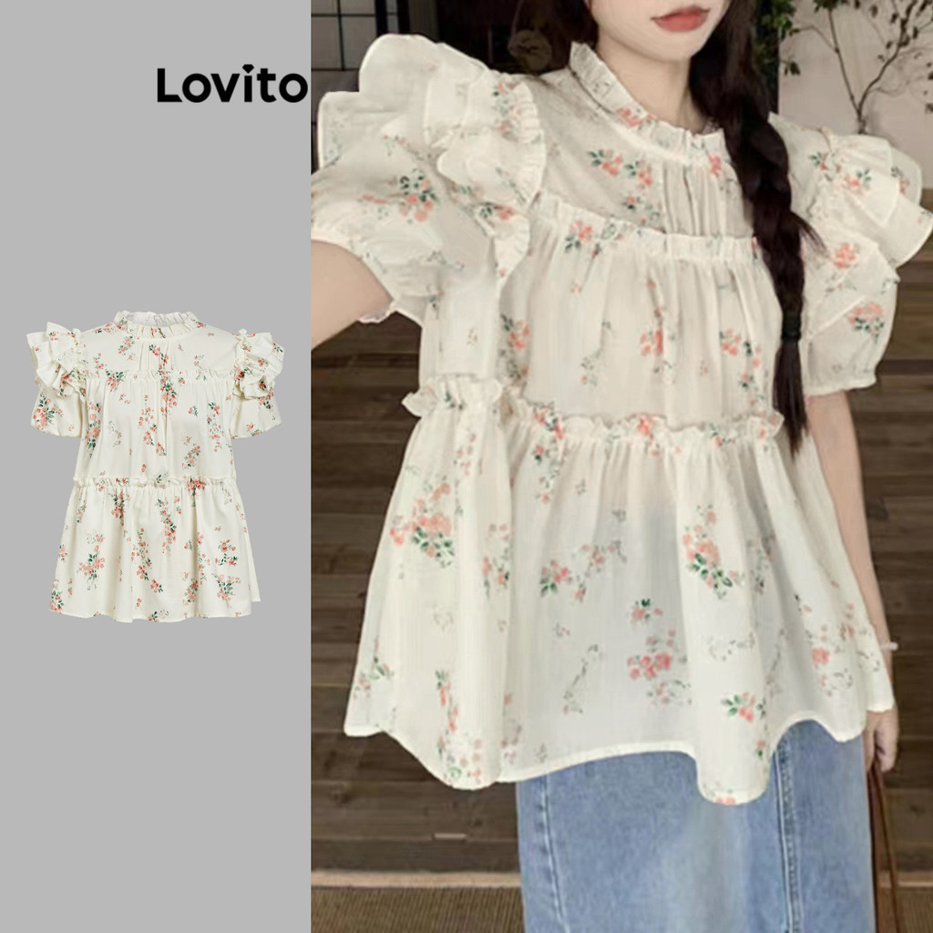 Lovito Blusa Casual Ditsy Floral 1