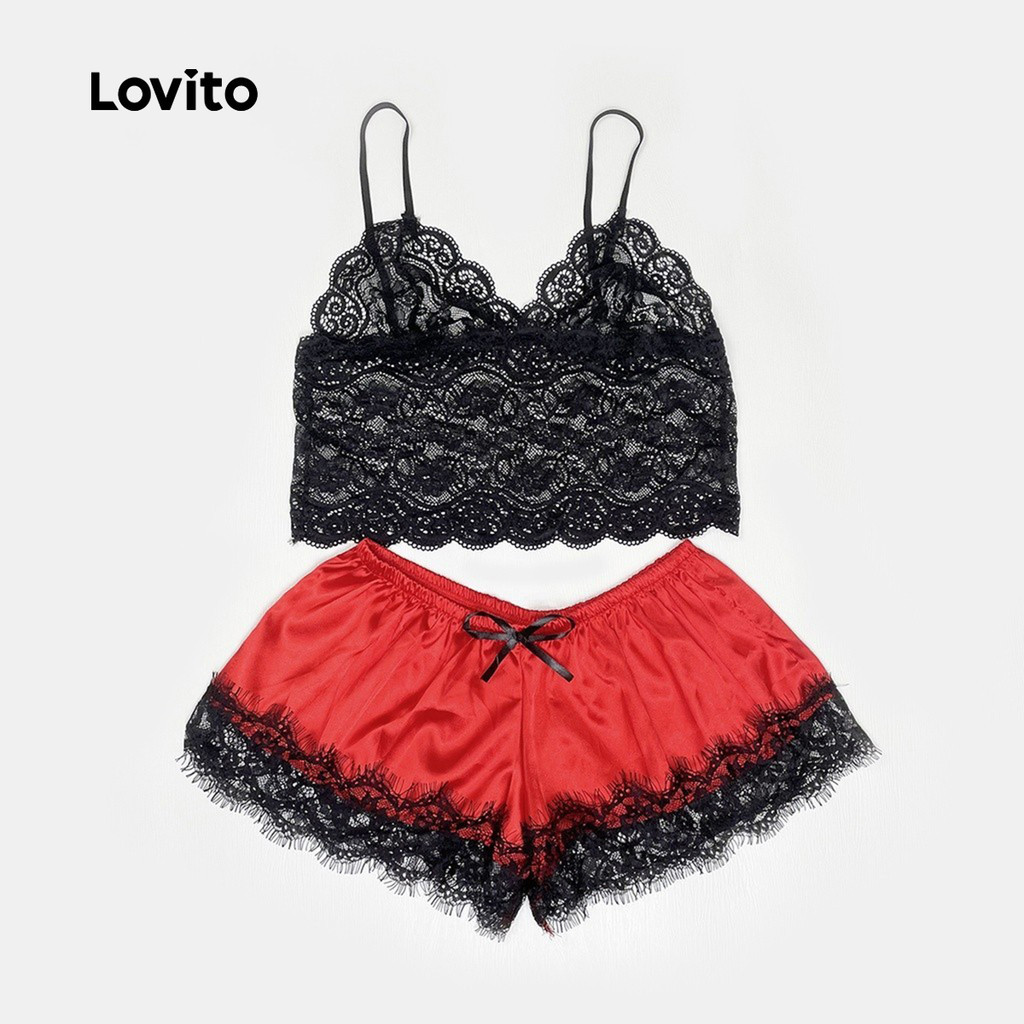 Lovito Conjunto De Calcinha Sexy Lingerie De Renda Sutiã E Calcinha Primavera 2