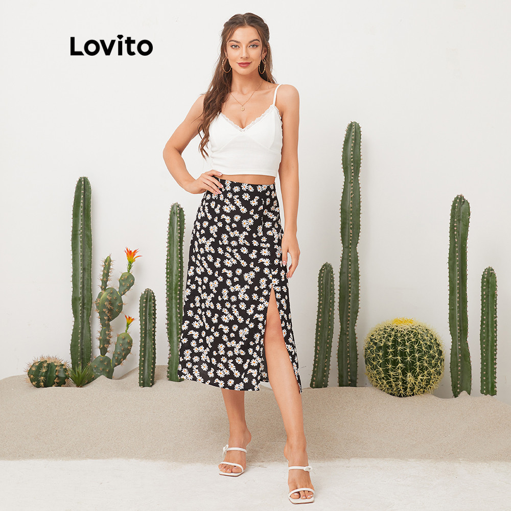 Lovito Saias Casuais Com Estampa Floral Soft 2