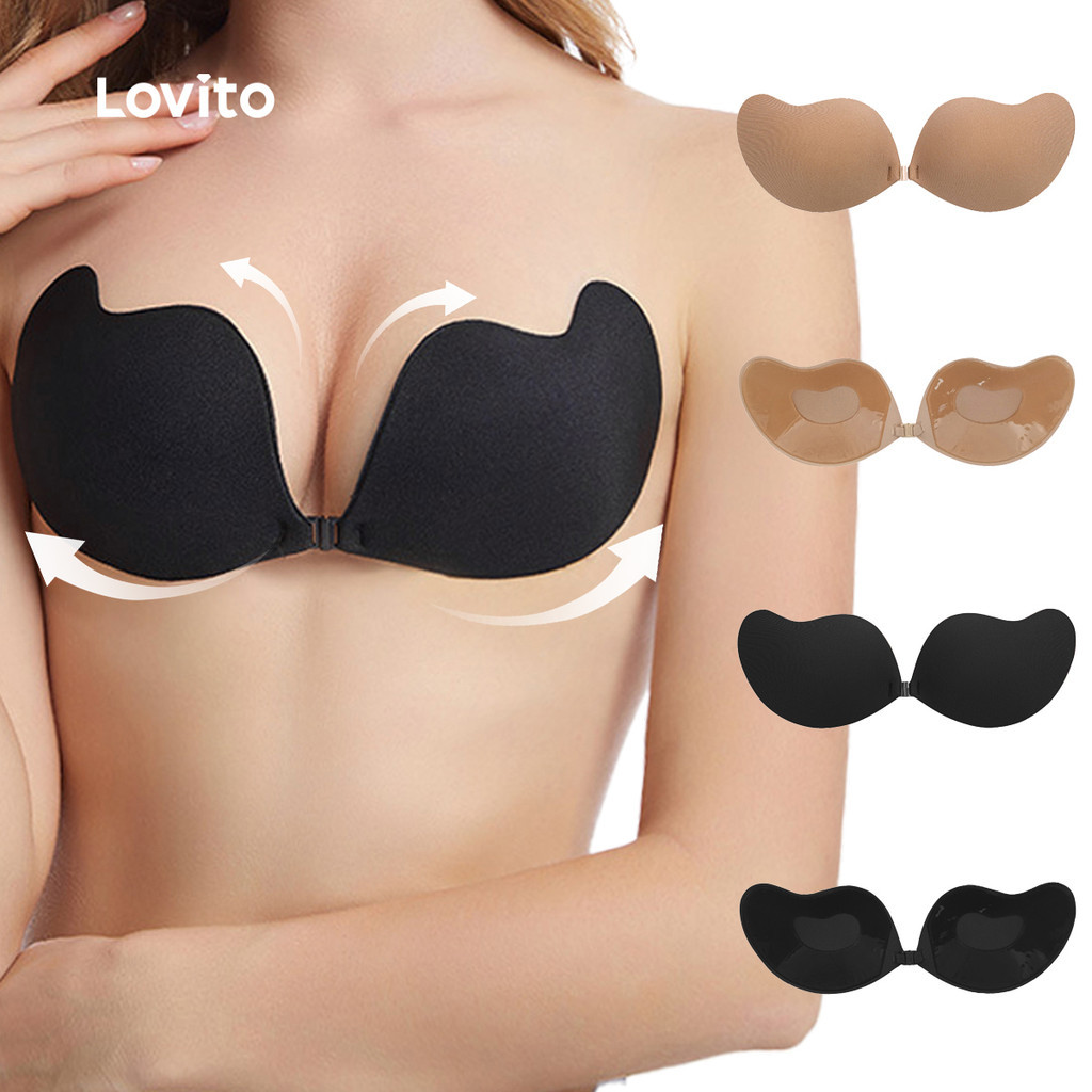 Lovito Sutiã Push-up Autoadesivo Invisível Sem Costura, 2