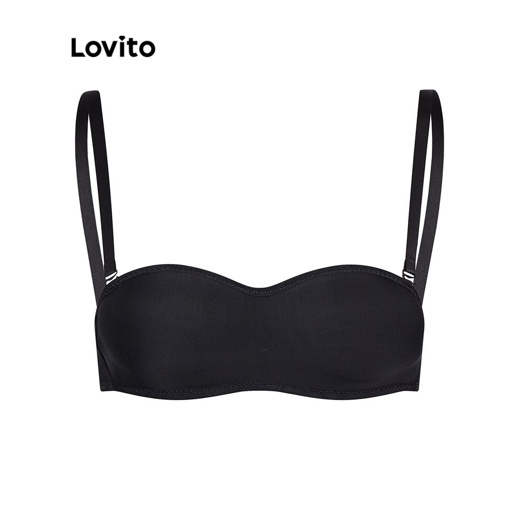 Lovito Sutiã Push Up Casual Sem Fio Com Alças Removíveis E Sem Costura 3