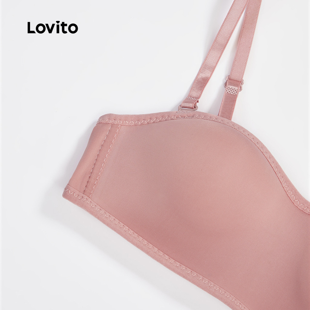 Lovito Sutiã Push Up Casual Sem Fio Com Alças Removíveis E Sem Costura 1