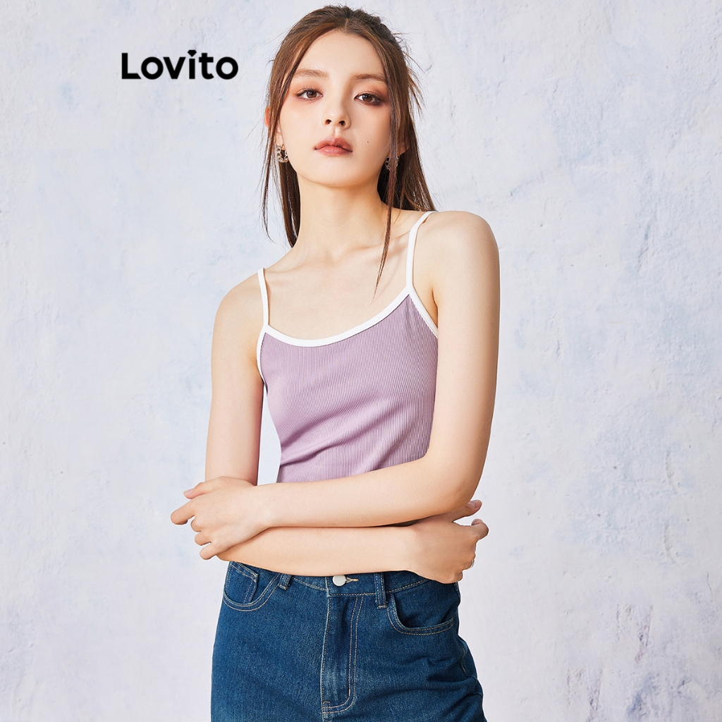 Lovito Top Casual em Cor Lisa 5