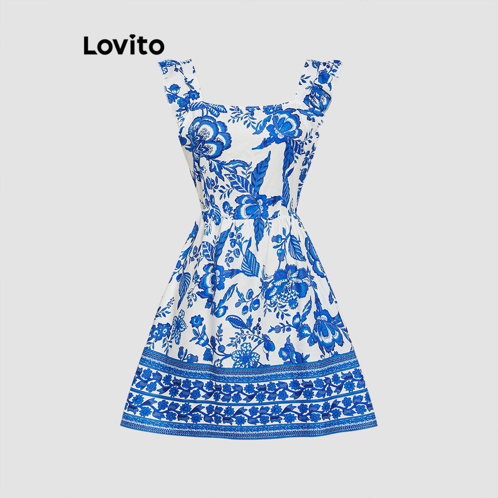 Lovito Vestido Boho Tribal com Estampa Tie Back 2