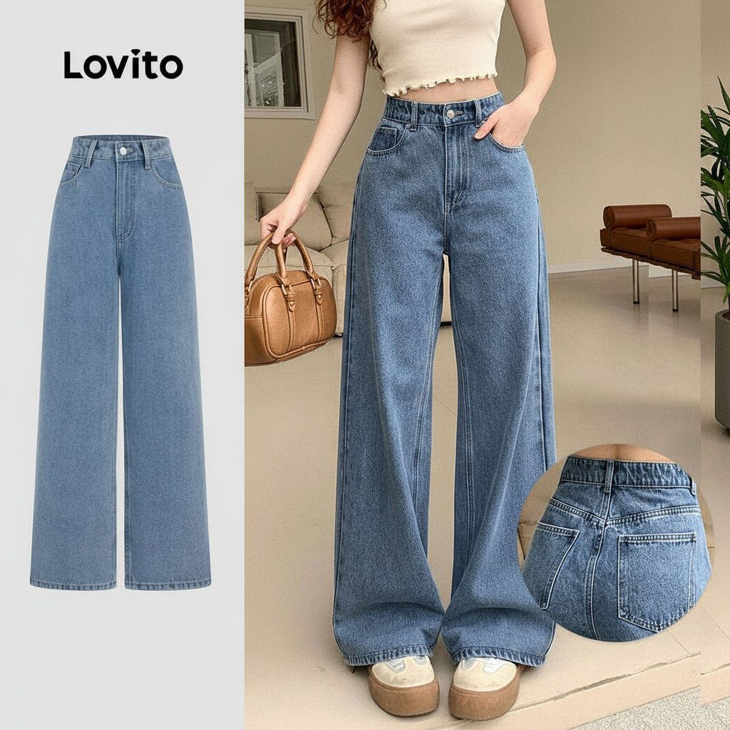 Lovito Jeans de linha de estrutura 2