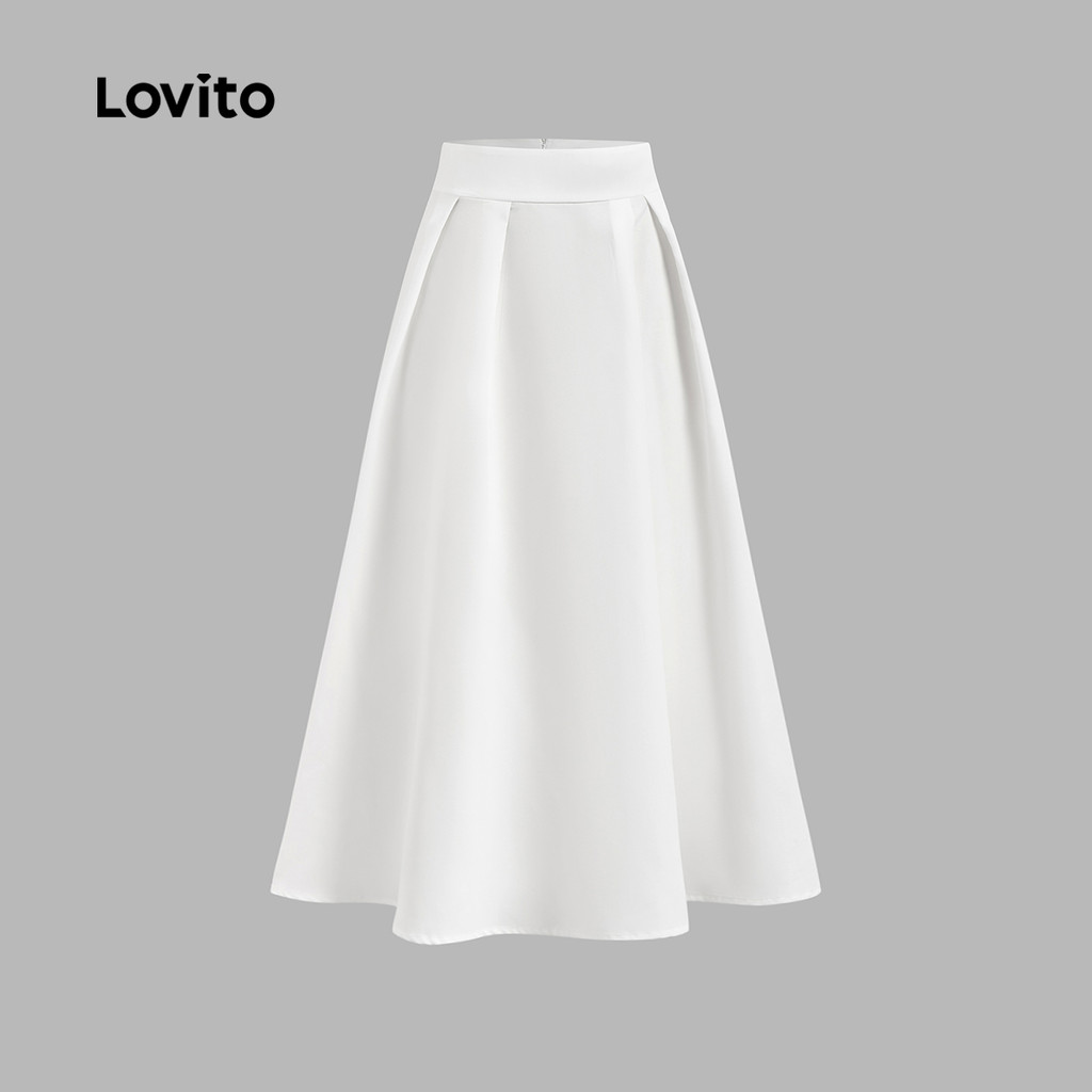 Lovito Saia Elegante Com Amarração Na Frente, 1