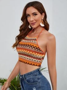 Lovito Regata Casual Impressão Tribal 4